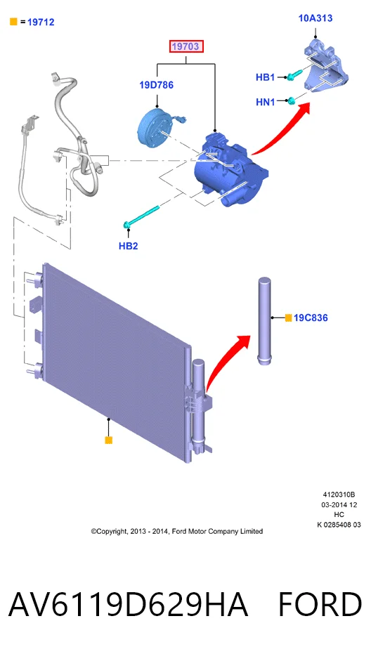 AV6119D629HA Ford Компресор холодоагенту