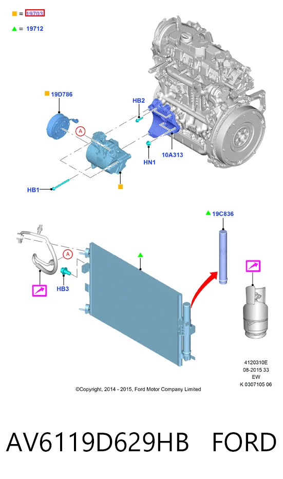 AV6119D629HB Ford Компресор холодоагенту