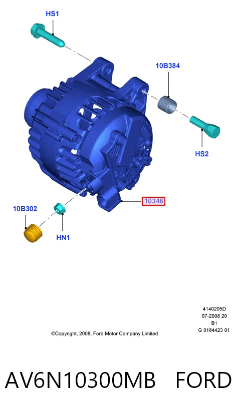 AV6N10300MB Ford Авто генератор