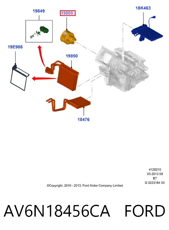 AV6N18456CA Ford Електромотор пічки