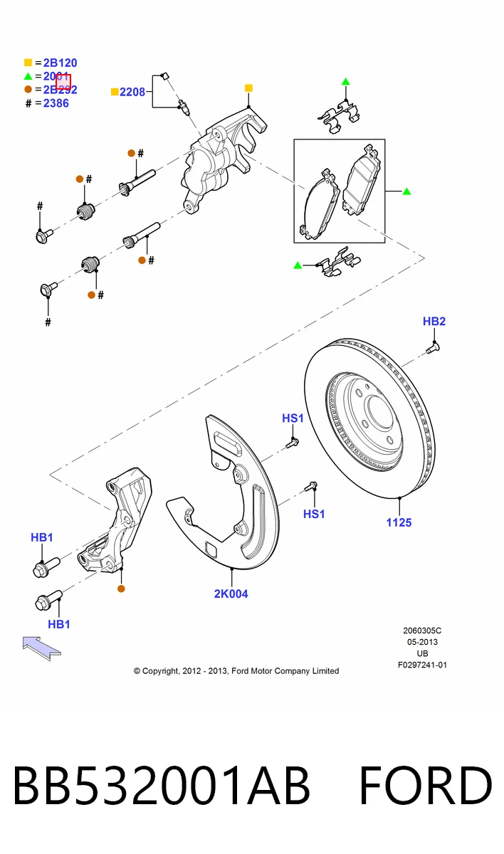 BB532001AB Ford Передні гальмівні колодки