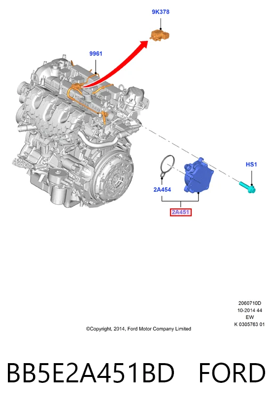 BB5E2A451BD Ford Насос вакуумний