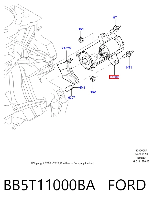 BB5T11000BA Ford Стартер двигуна