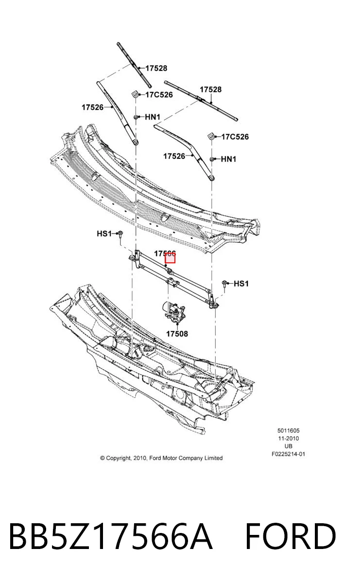 BB5Z17566A Ford Трапеція склоочисника