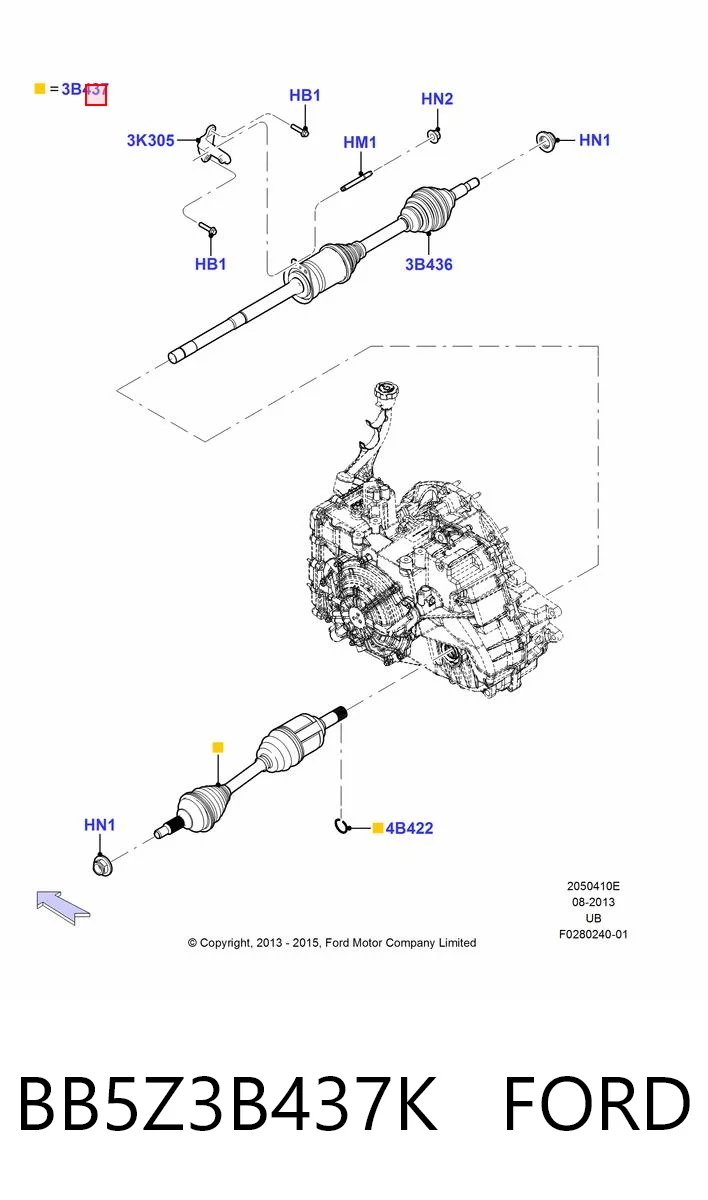 BB5Z3B437K Ford Привід лівий