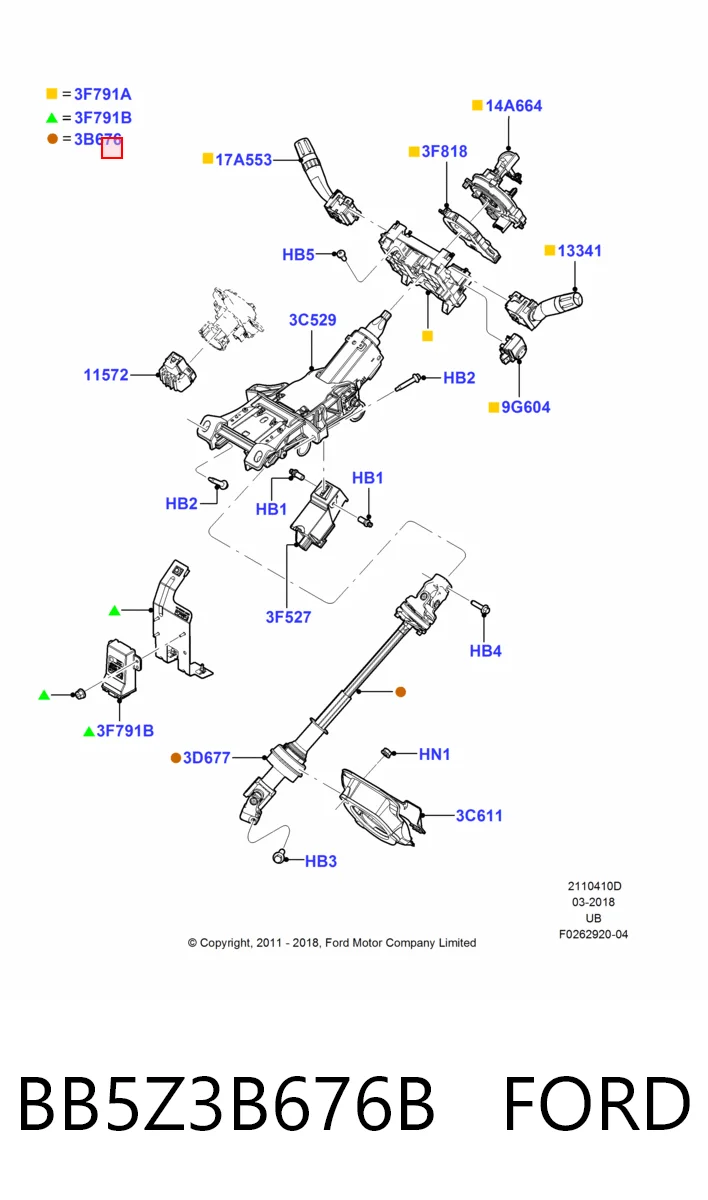 425338 Dorman Вал рульової колонки, нижній