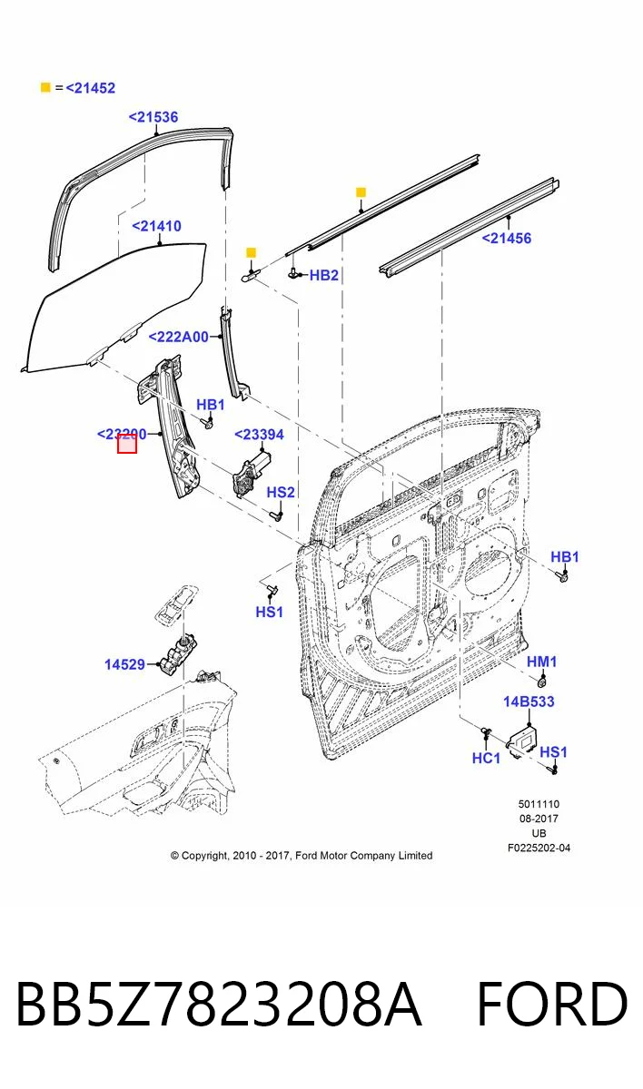 BB5Z7823208A Ford Склопідйомник (механізм переміщення скла)