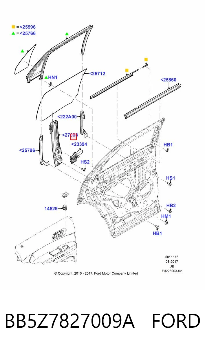 BB5Z7827009A Ford Механізм склопідйомника двері задньої, лівої