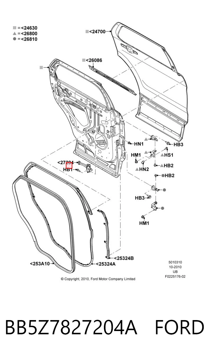 BB5Z7827204A Ford Обмежувач відкриття дверей, задній