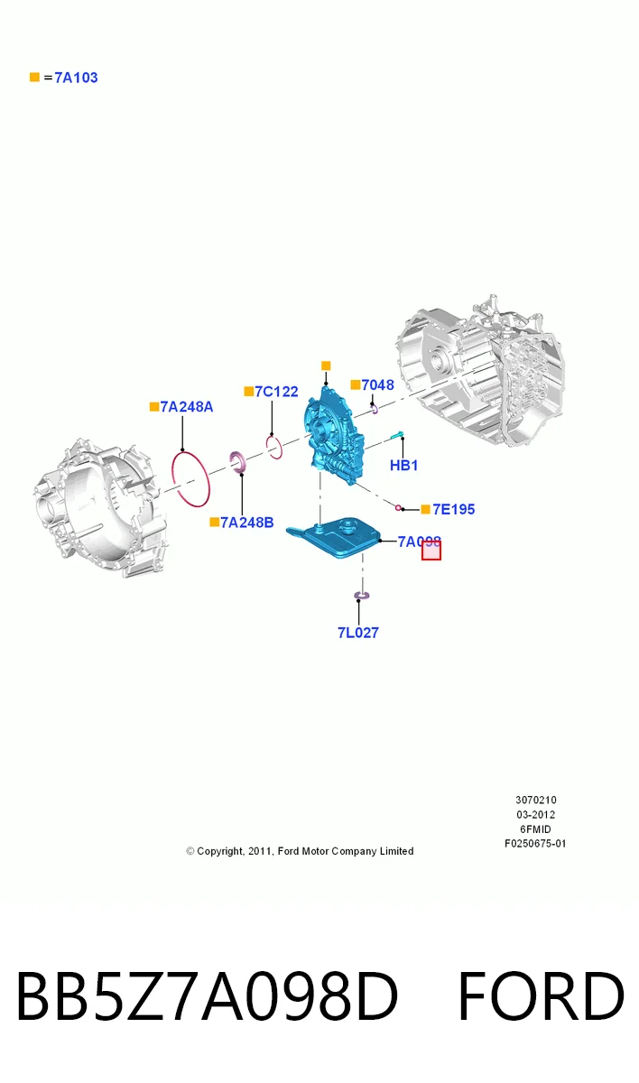 BB5Z7A098D Ford Масло в коробку автомат