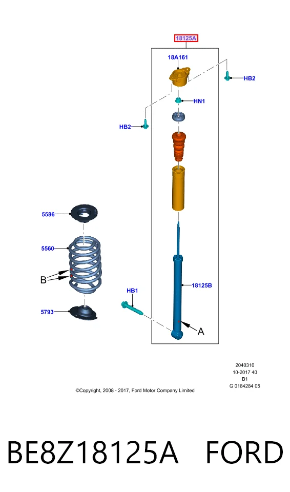 BE8Z18125A Ford Амортизатори задні