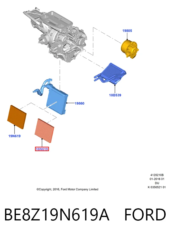 BE8Z19N619A Ford Внутрішньосалонний фільтр