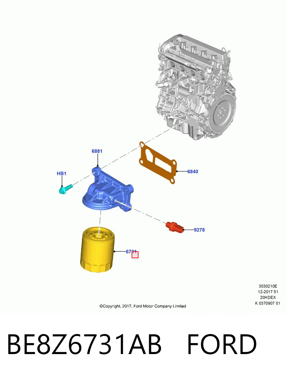 BE8Z6731AB Ford Фільтр масла