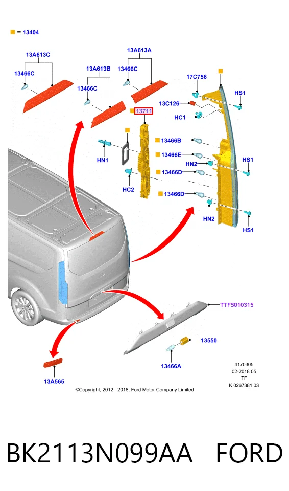 BK2113N099AA Ford 