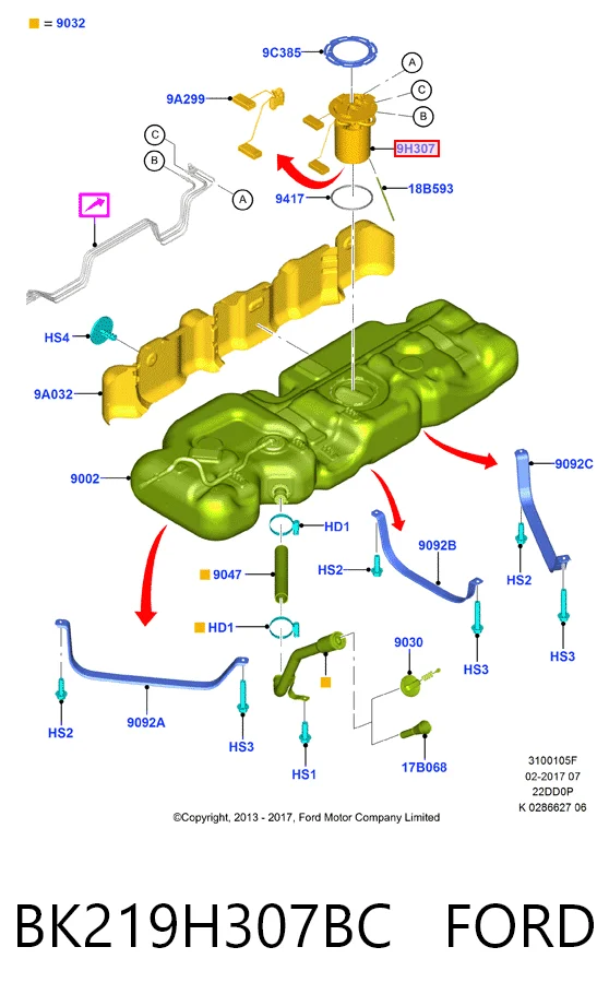 BK219H307BC Ford Електробензонасос