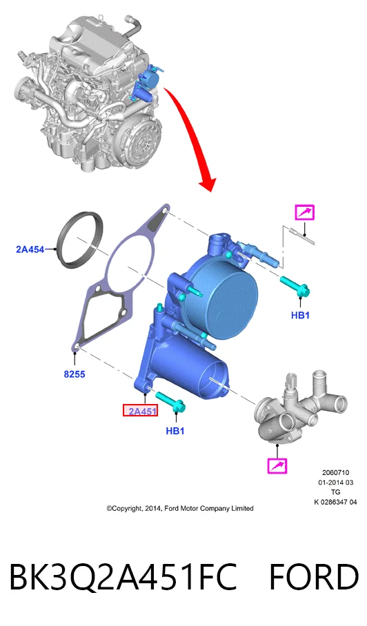 BK3Q2A451FC Ford Насос вакуумний