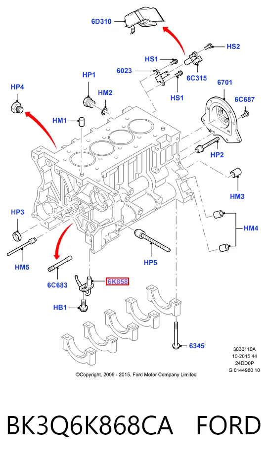 BK3Q6K868CA Ford Форсунка масляна