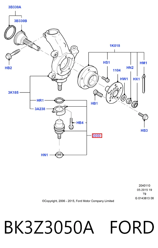 BK3Z3050A Ford Кульові на авто