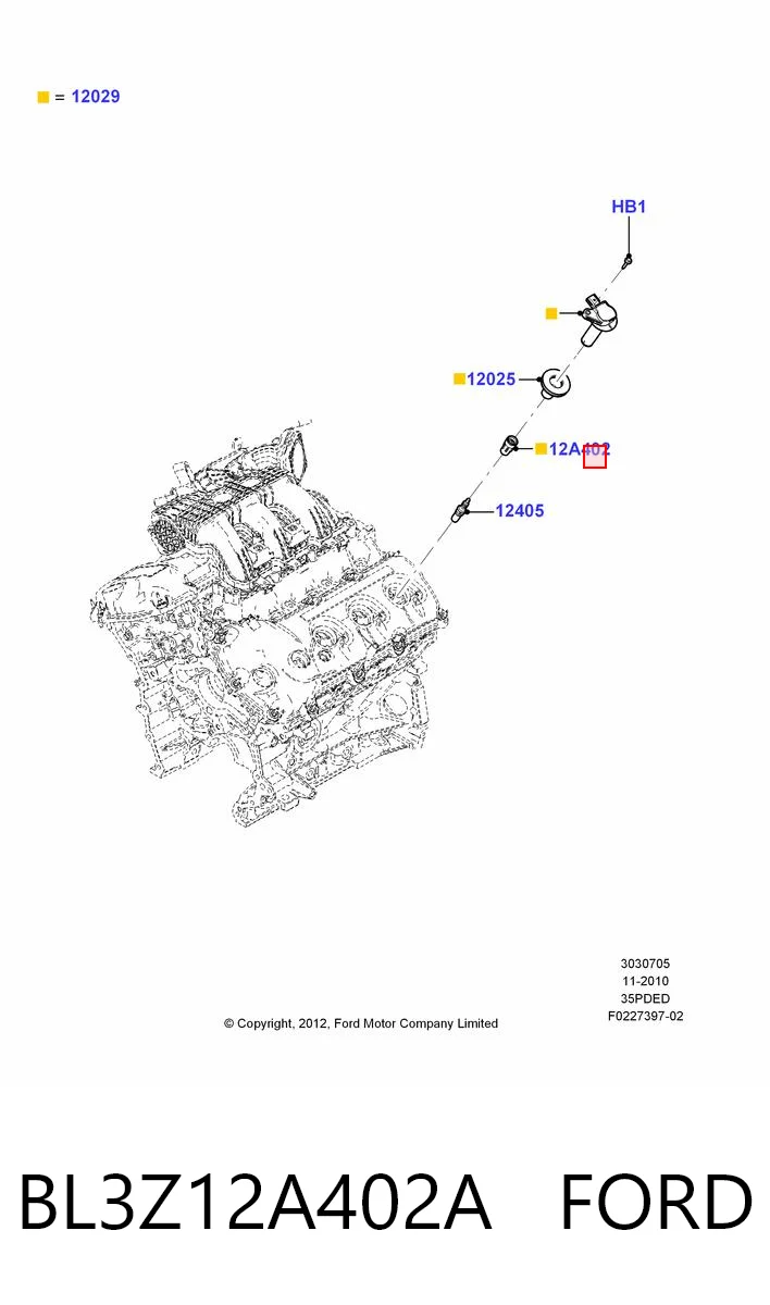 BL3Z12A402A Ford Свічковий накінечник