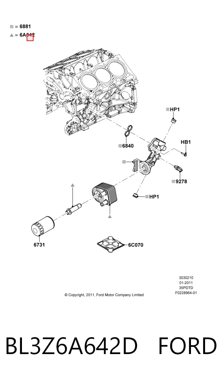BL3Z6A642D Ford 