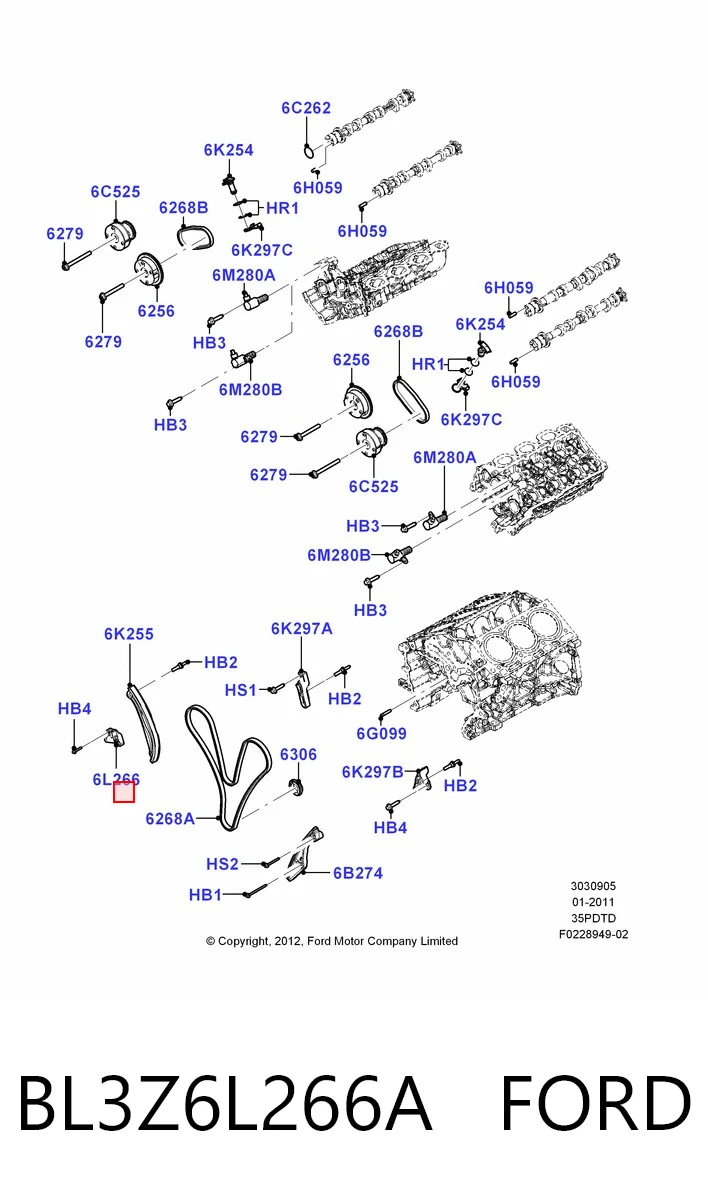 BL3Z6L266A Ford 