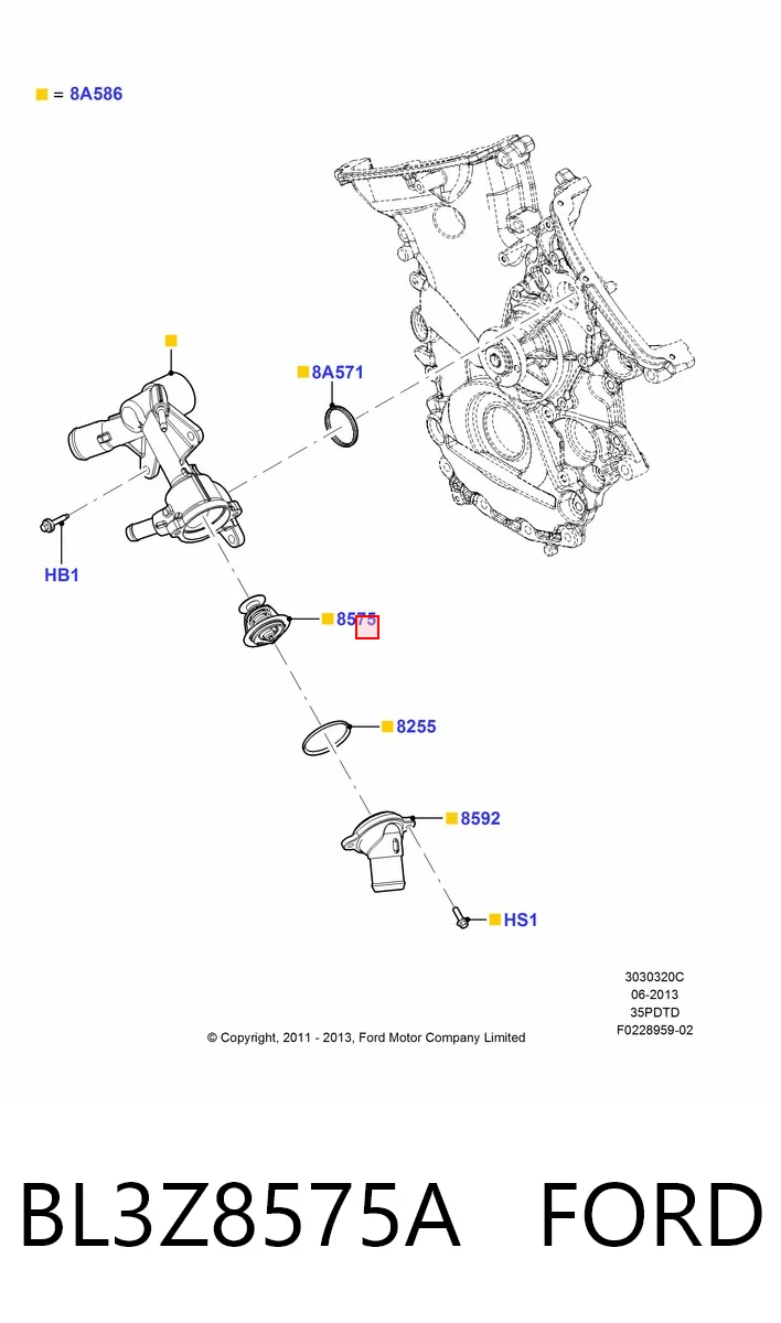 BL3Z8575A Ford Авто термостат