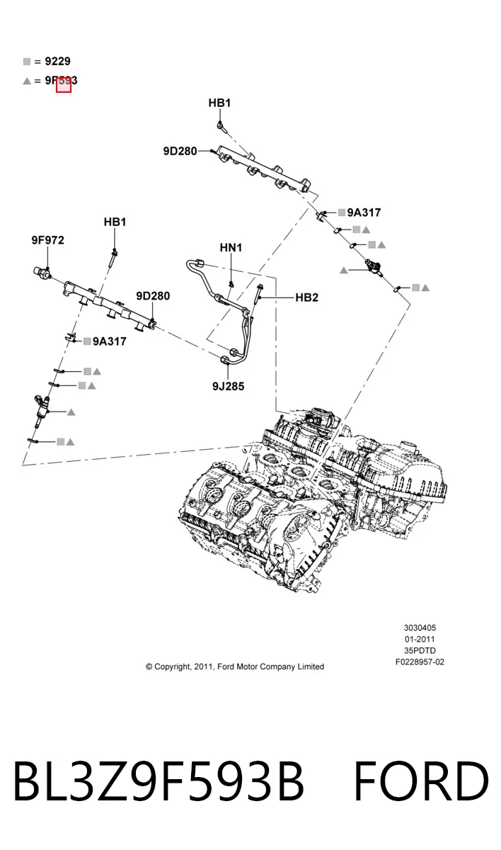 BL3Z9F593B Ford 
