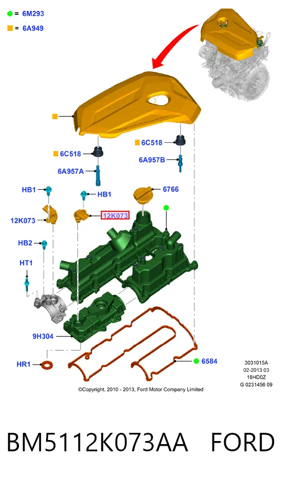 BM5112K073AA Ford Датчик розподільного вала