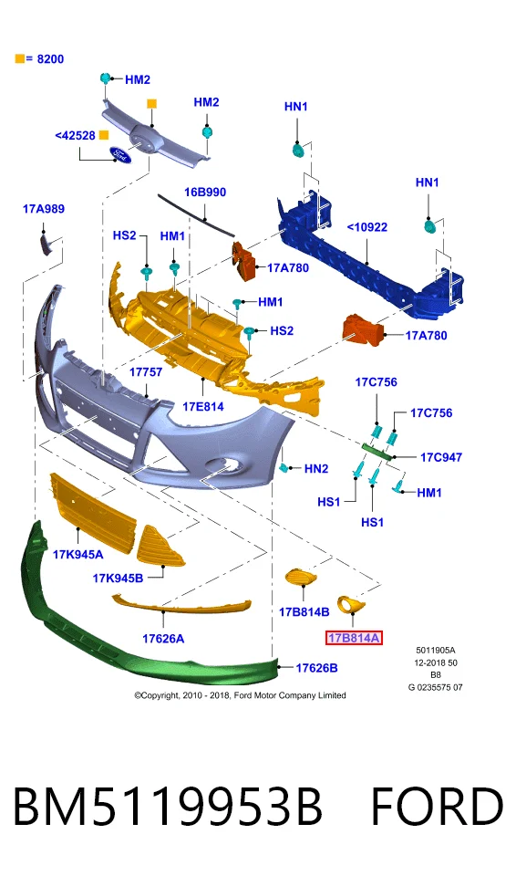 BM5119953B Ford Ободок фари протитуманной