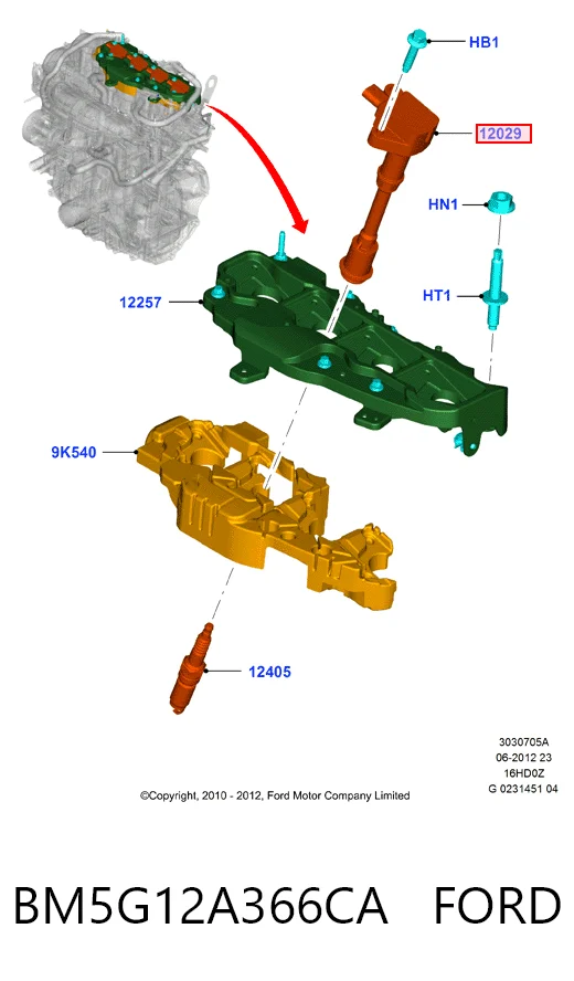 BM5G12A366CA Ford Котушка запалювання