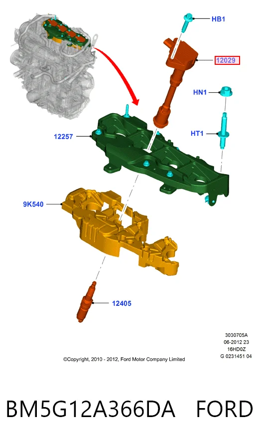 BM5G12A366DA Ford Котушка запалювання