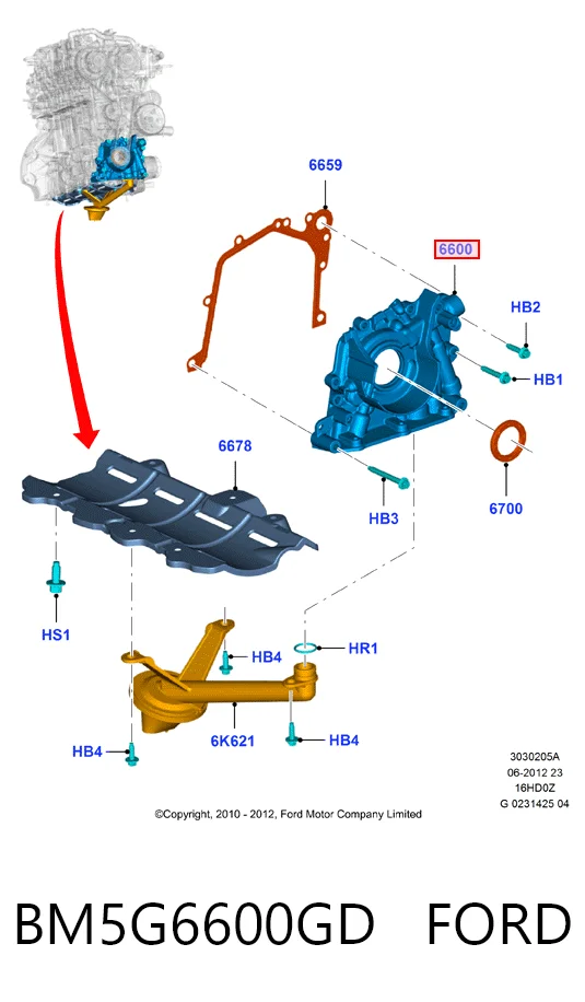 BM5G6600GD Ford Масляний насос двигуна