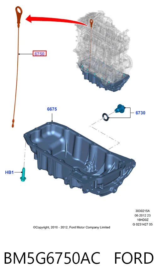 BM5G6750AC Ford Покажчик рівня масла