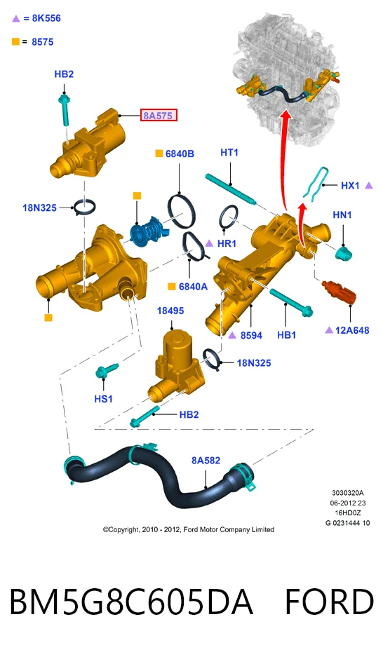 BM5G8C605DA Ford Кран пічки (обігрівача)