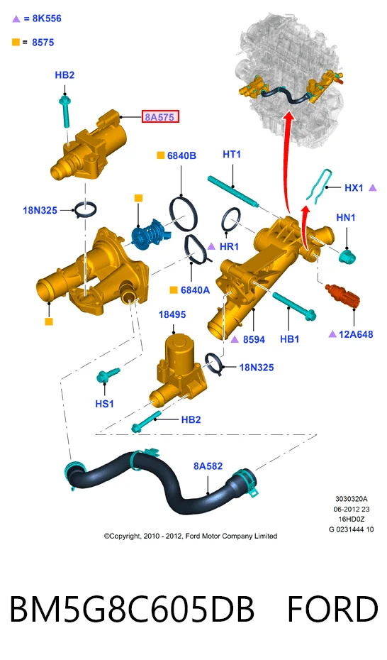 BM5G8C605DB Ford Кран пічки (обігрівача)