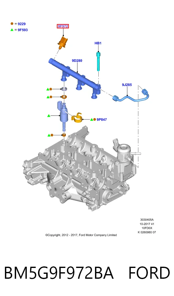 BM5G9F972BA Ford Манометри