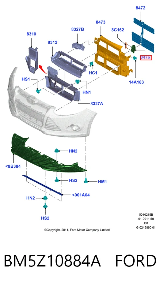 BM5Z10884A Ford Привід (моторчик) жалюзі радіатора