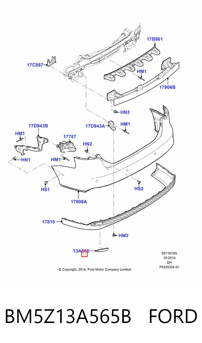 Лівий катафот заднього бампера Ford 1763006 ціна, від 5.07 USD