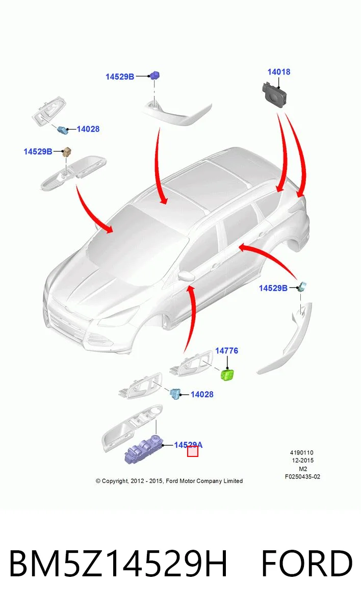BM5Z14529H Ford Кнопки переднього лівого склопід'ємника