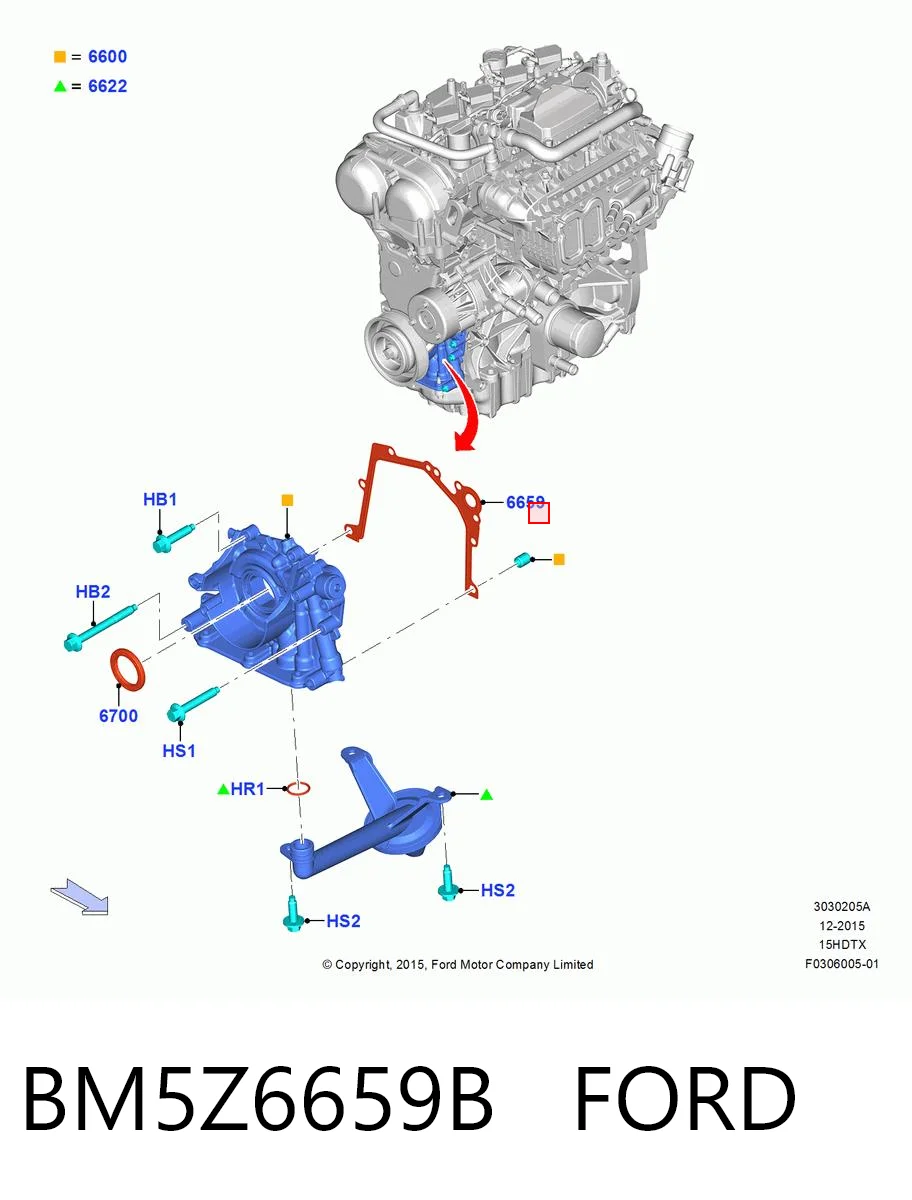BM5Z6659B Ford Прокладка масляного насоса