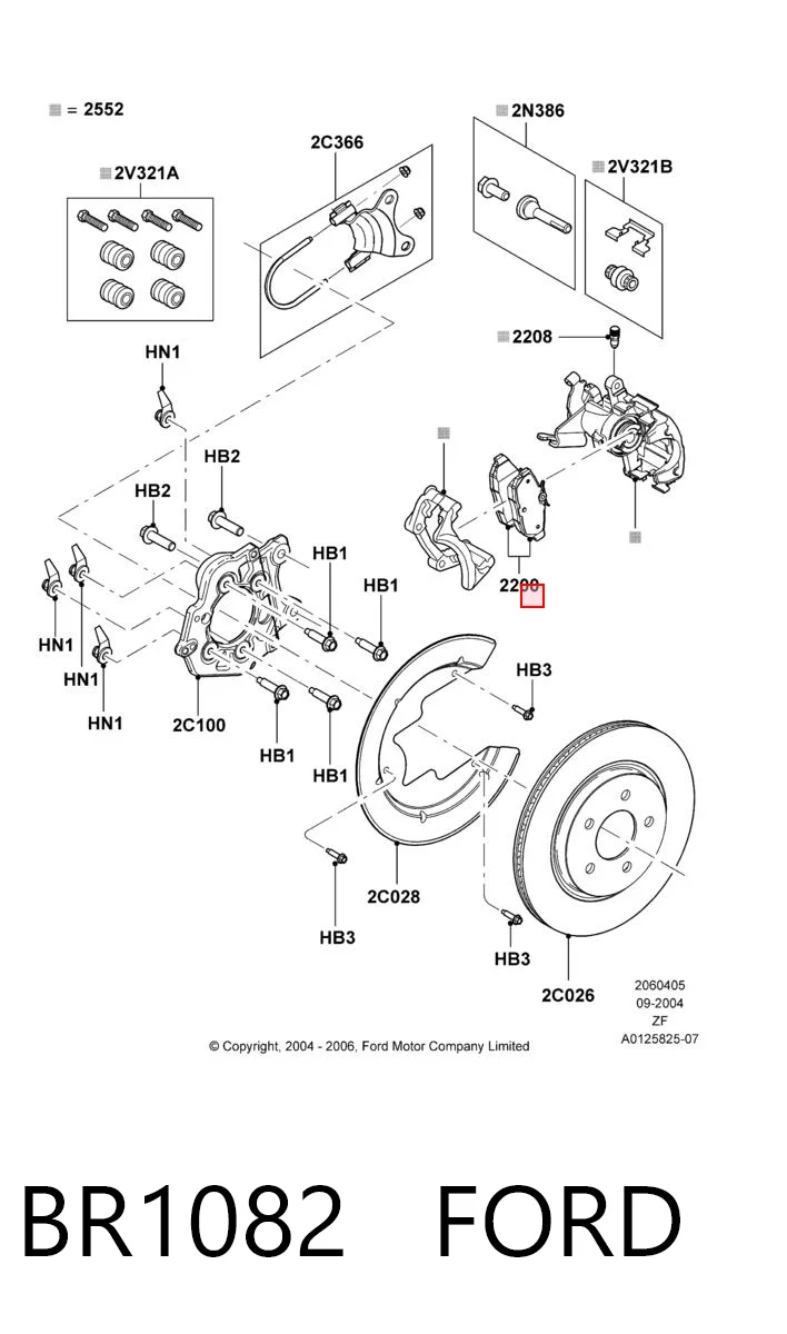 BR1082 Ford Колодки гальмівні задні, дискові