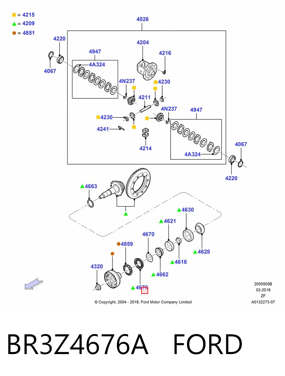 BR3Z4676A Ford Сальник хвостовика редуктора заднього моста