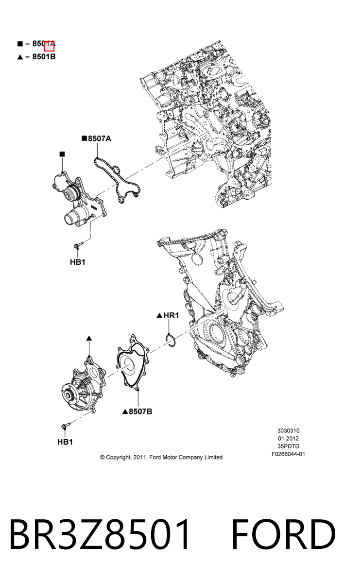 BR3Z8501 Ford Насос охолодження