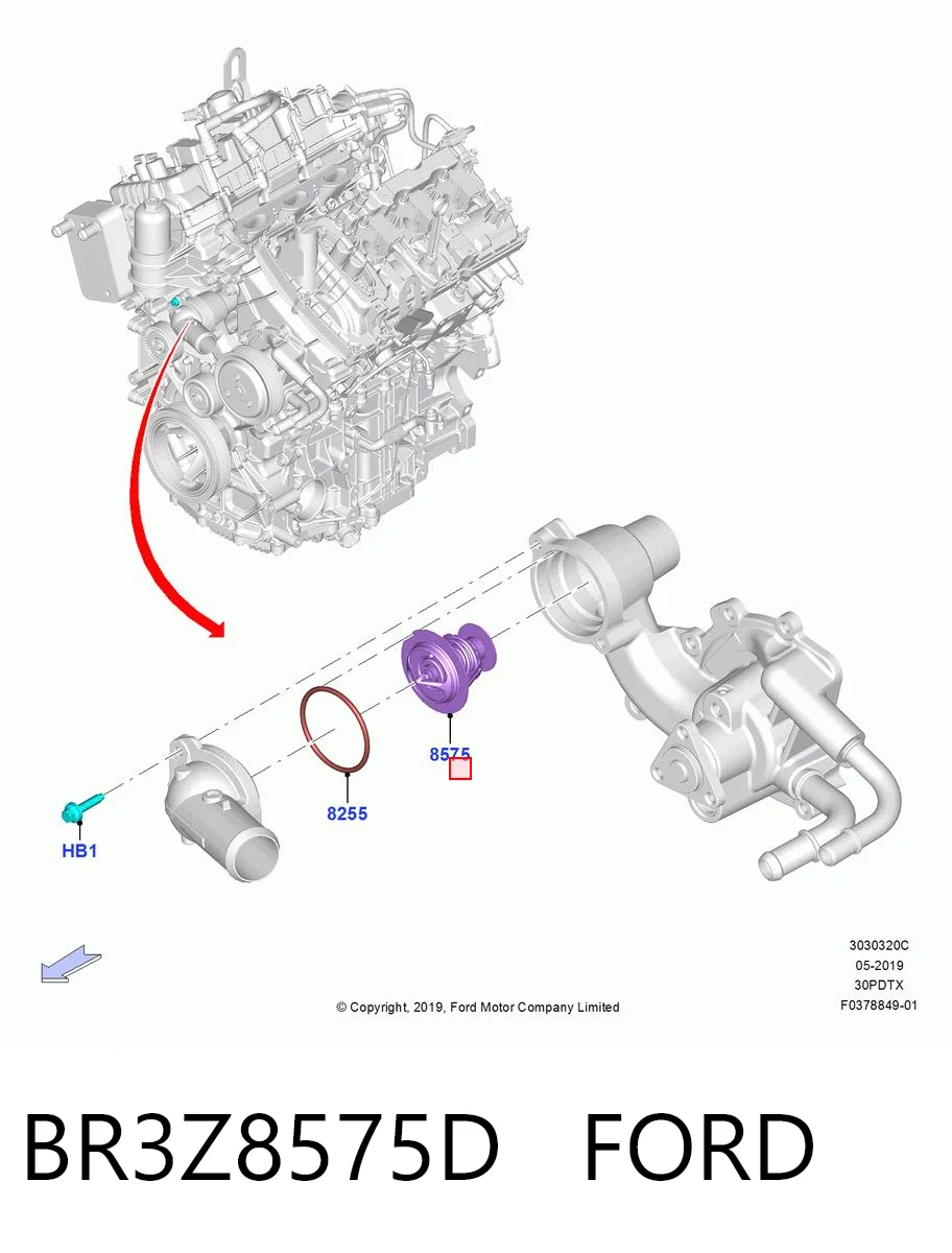 BR3Z8575D Ford Авто термостат