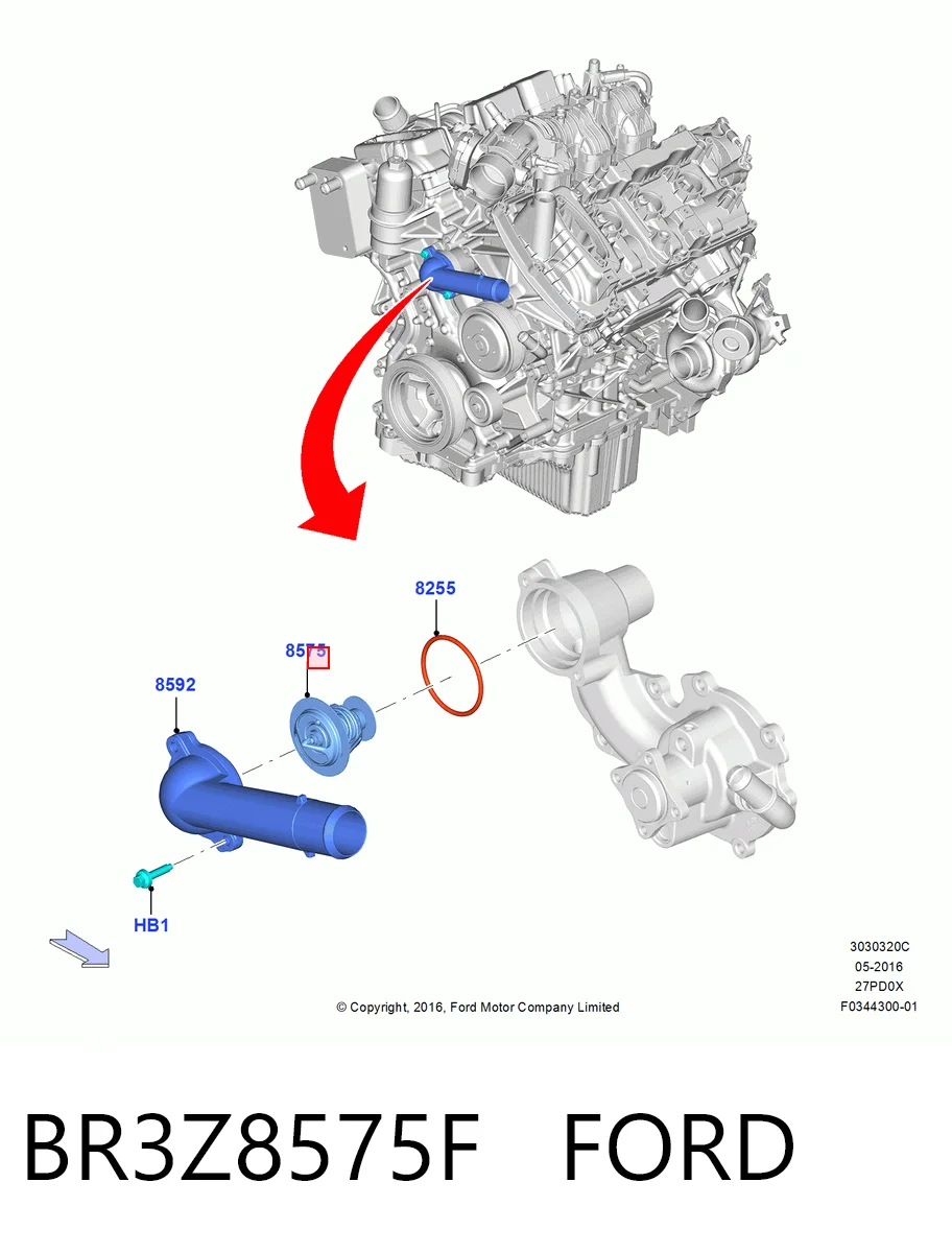  Термостат Ford Edge 2