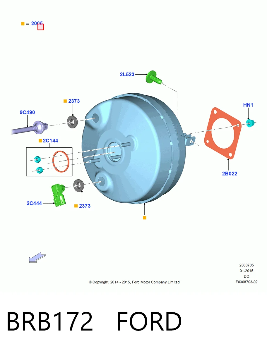 Підсилювач гальм вакуумний на Ford Edge II CD539