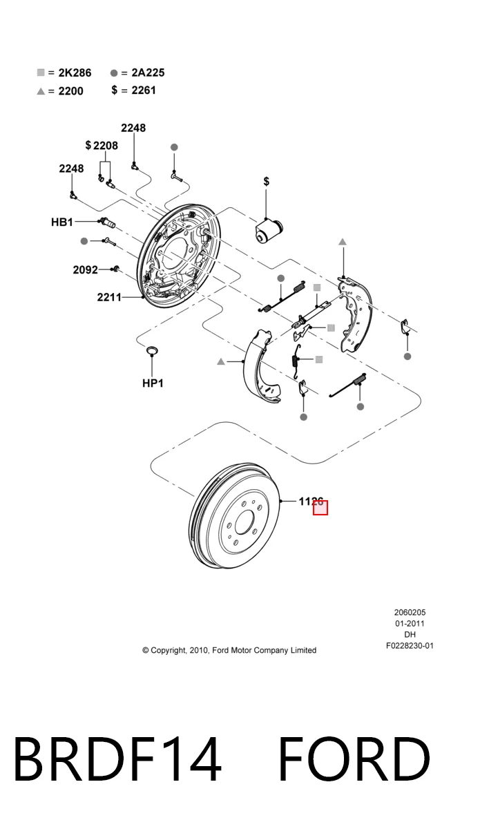 BRDF14 Ford Барабан гальмівний задній