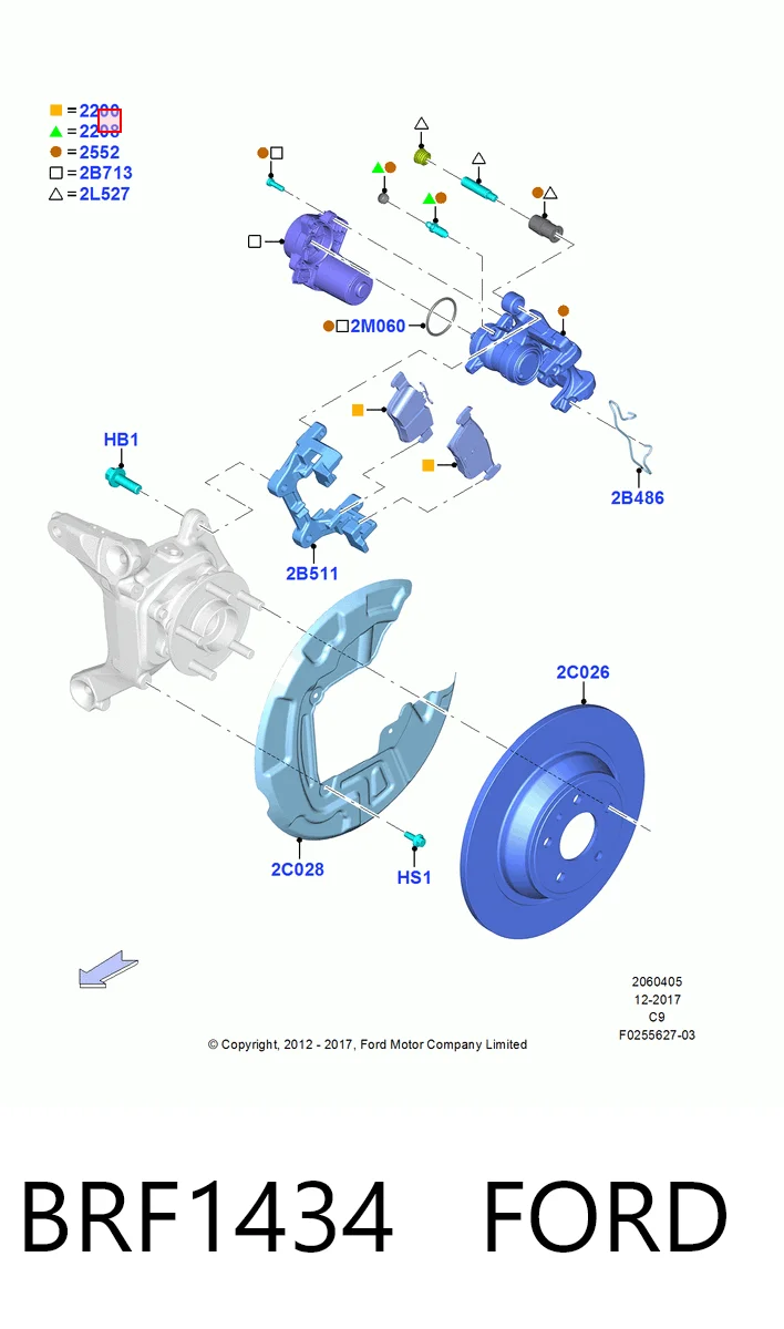 BRF1434 Ford Колодки гальмівні задні, дискові
