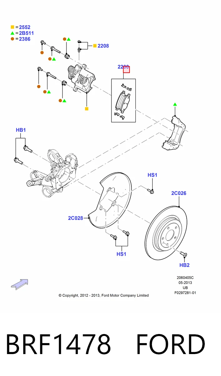BRF1478 Ford Колодки гальмівні задні, дискові