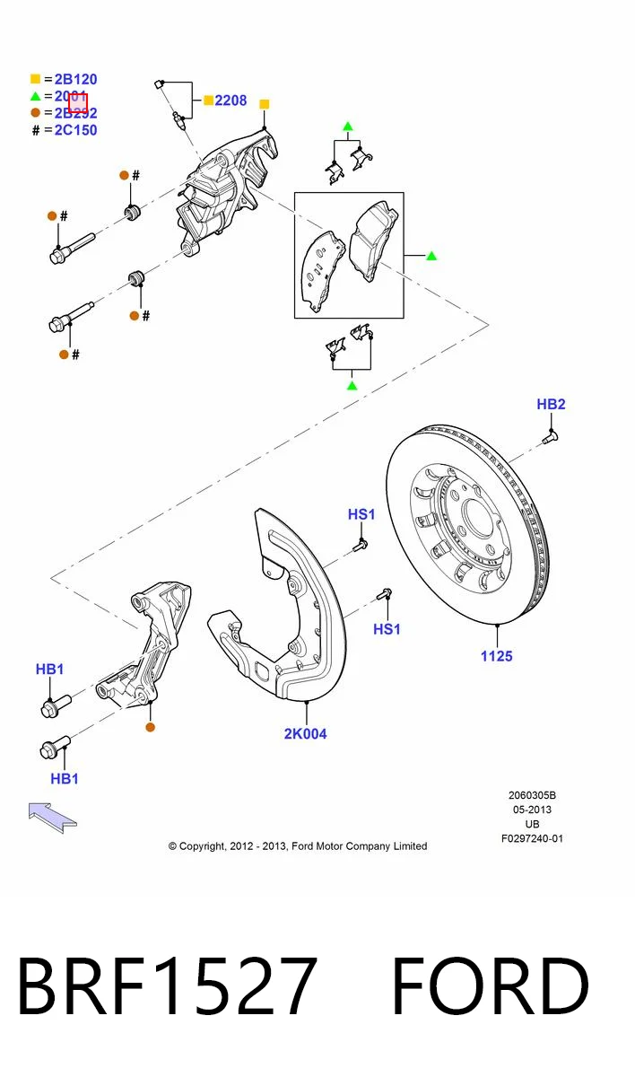 BRF1527 Ford Передні гальмівні колодки
